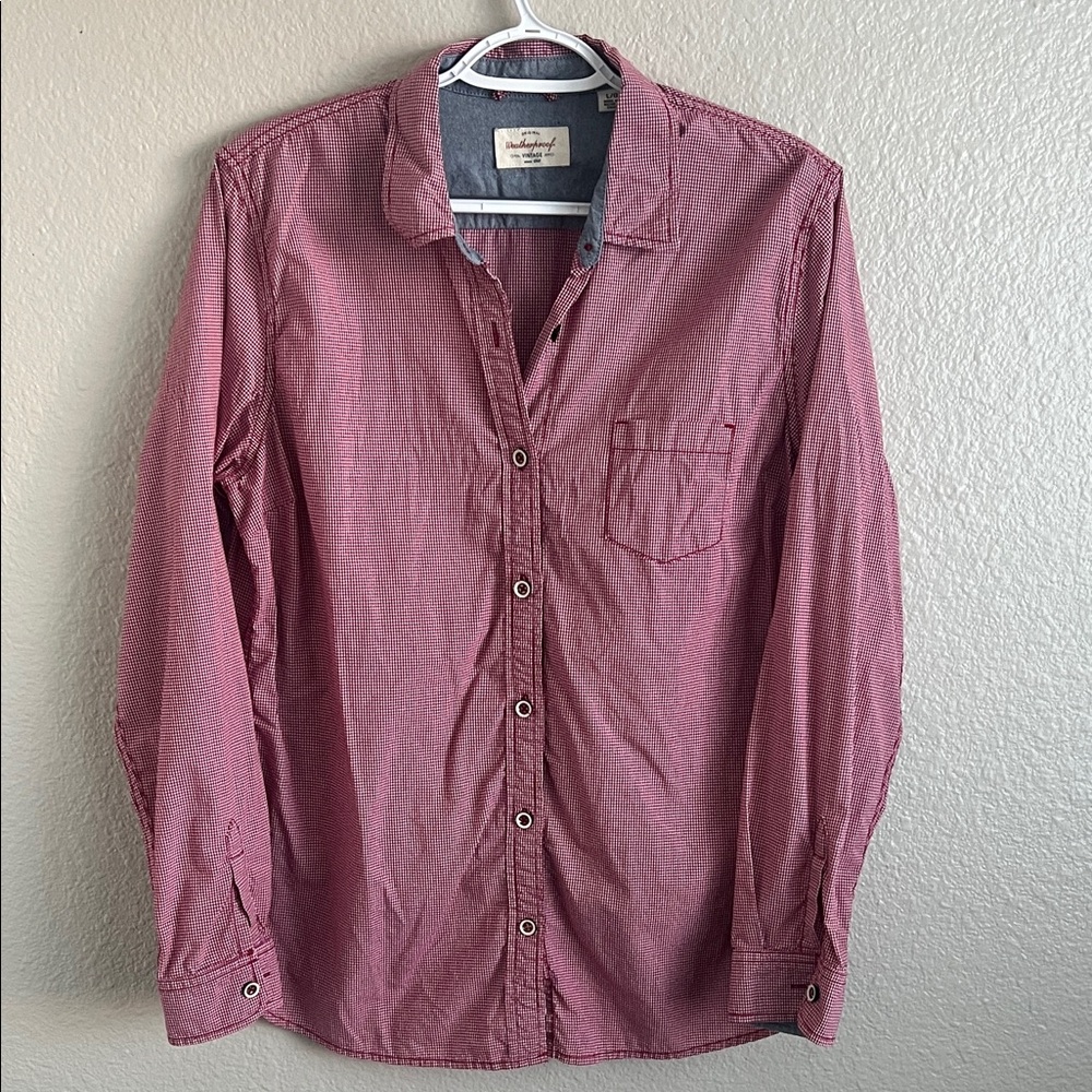 Weatherproof Red Casual Button-Down Shirt